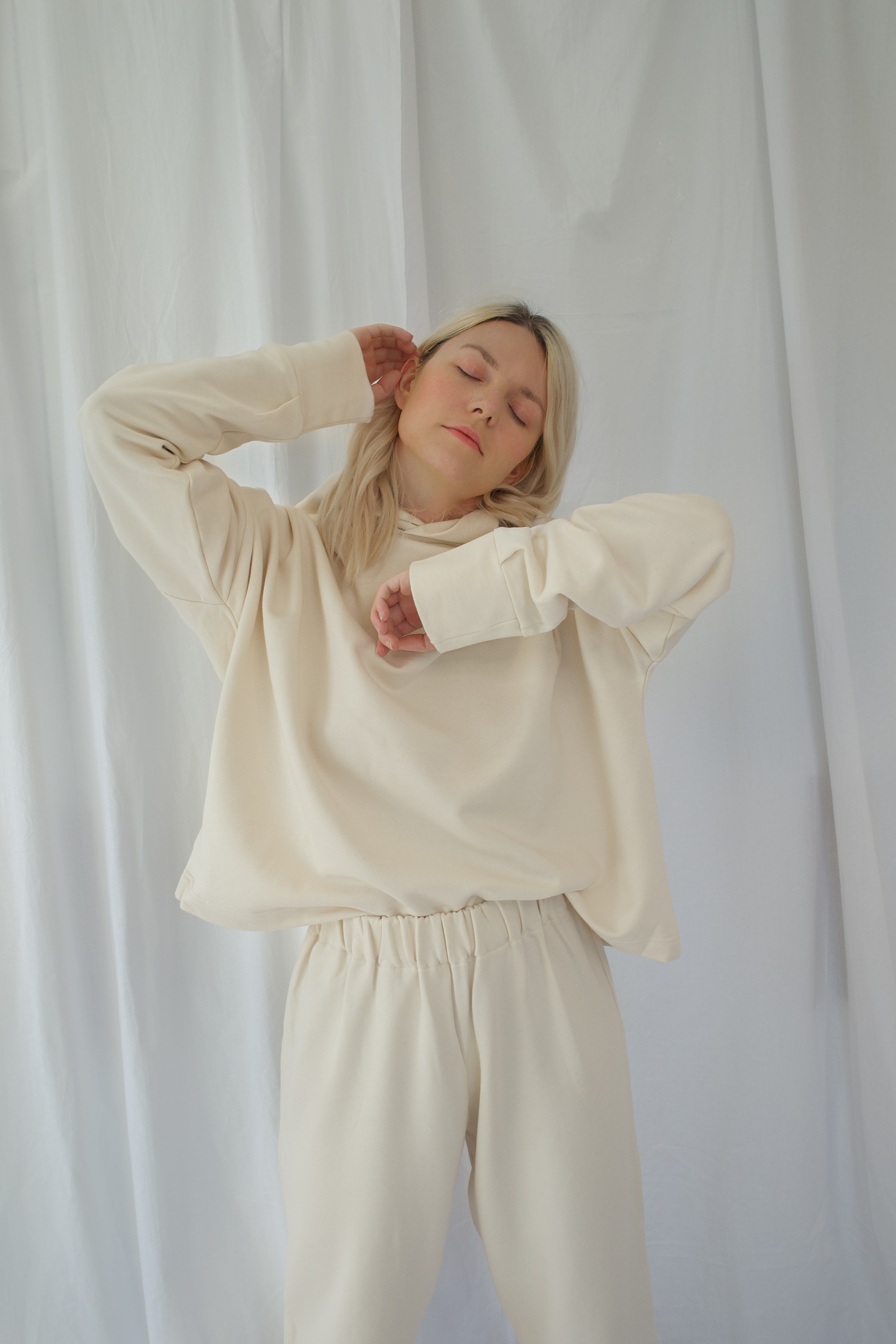 loungewear set, organic cotton hoodie natural, organic cotton sweatpants natural, organic cotton loungewear, sustainable tracksuit, sustainable clothing brand uk, organic cotton loungewear