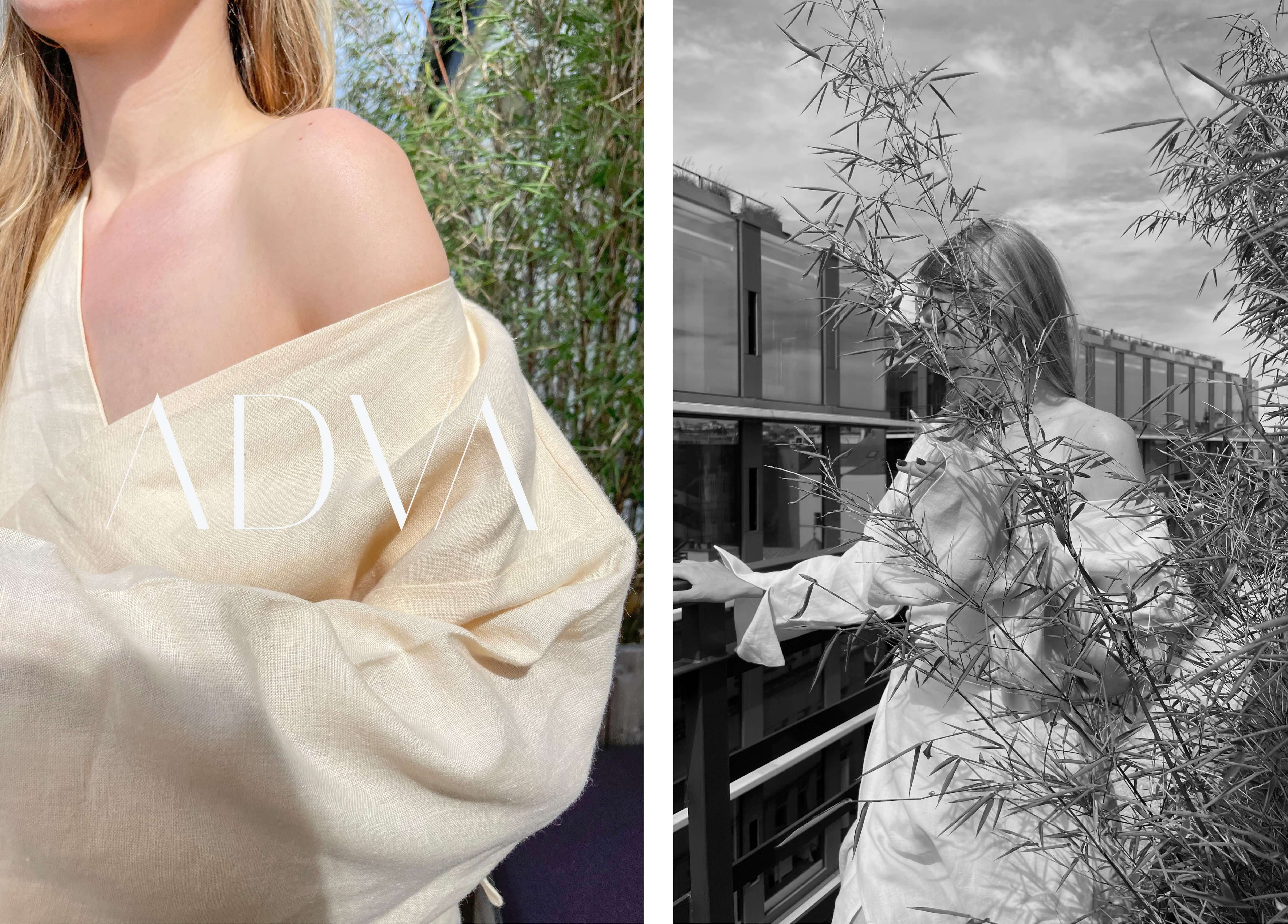 sustainable editorial, ethical brand, slow fashion brand, linen editorial, linen dress, adva, adva studios